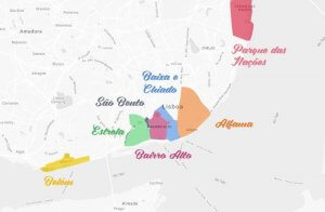 Mapa das principais regiões de Lisboa Mapa das principais regiões de Lisboa