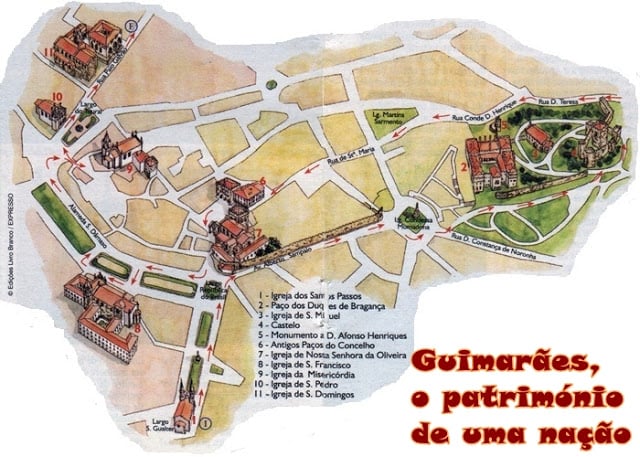 Mapa do centro de Guimarães Mapa do centro de Guimarães