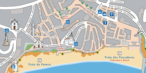 Mapa turístico de Albufeira Mapa turístico de Albufeira