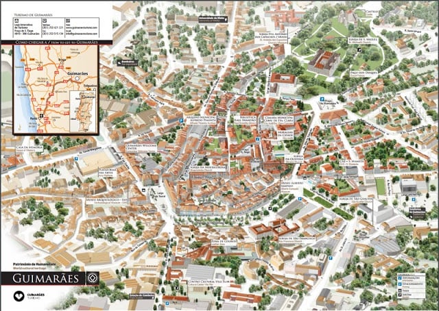 Mapa turístico de Guimarães Mapa turístico de Guimarães