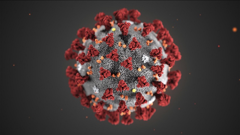 Ilustração que representa o coronavírus